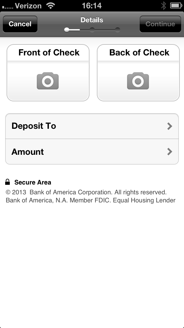 bank of america blank check